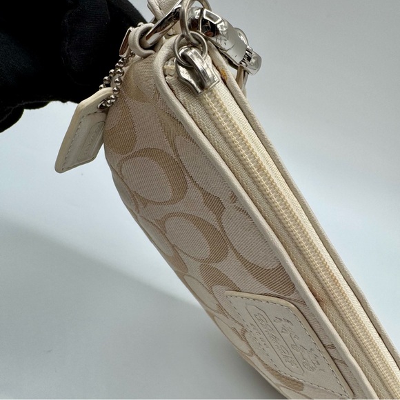 Coach Beige Signature Wristlet | Very Good Condition - Picture 7 of 11